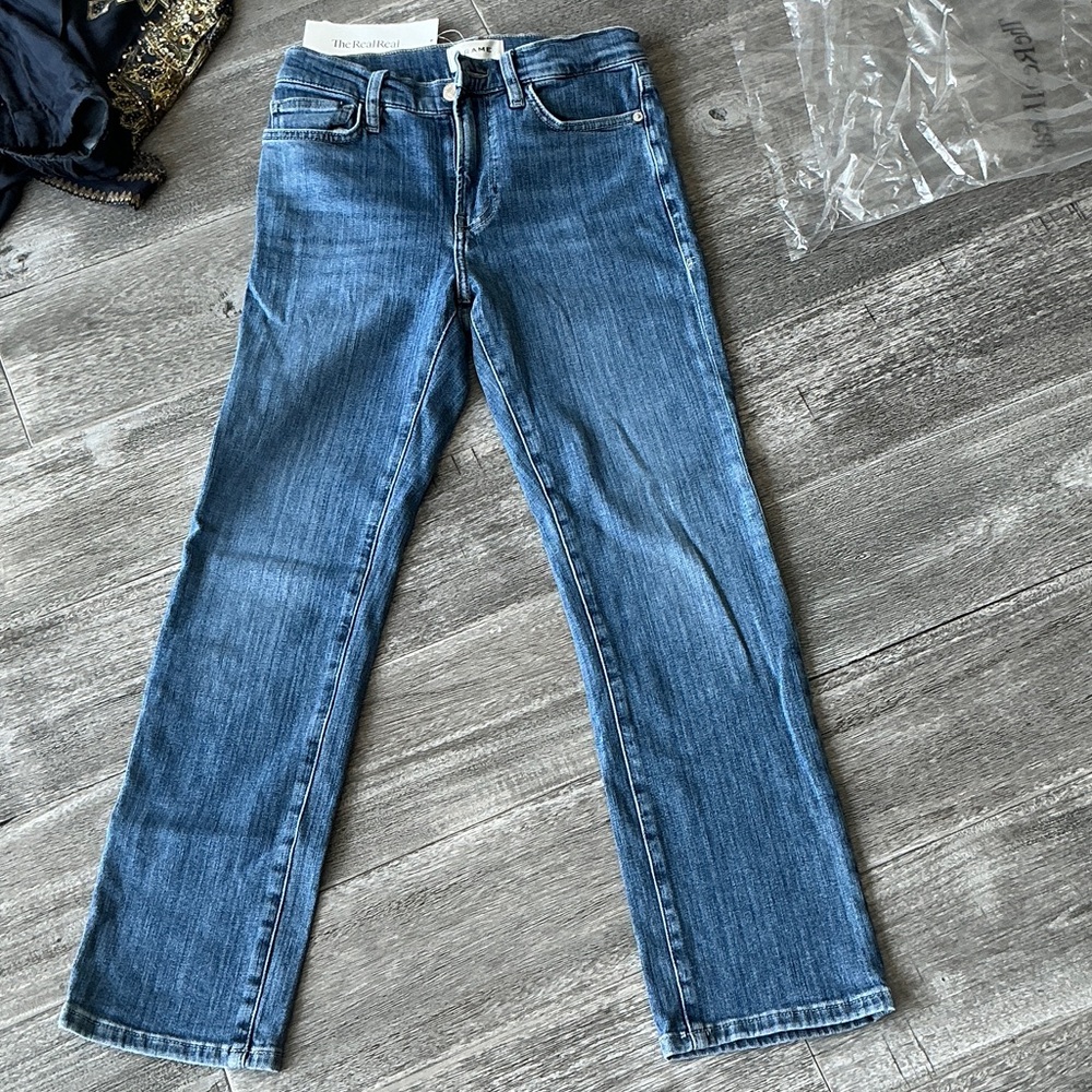 Frame Denim Light Blue Le High straight leg Jeans